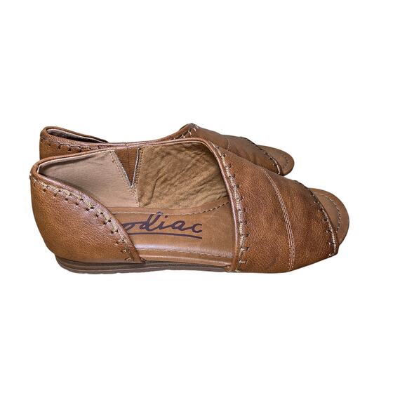 Zodiac Yani Slip On D’orsay Sandals Comfort Slides Brown Faux Leather Size 6 M - Picture 4 of 8